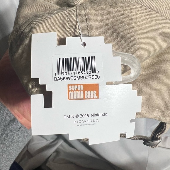 Super Mario Bros Adjustable Baseball Cap NWT 14Y and Up Khaki - Picture 8 of 8